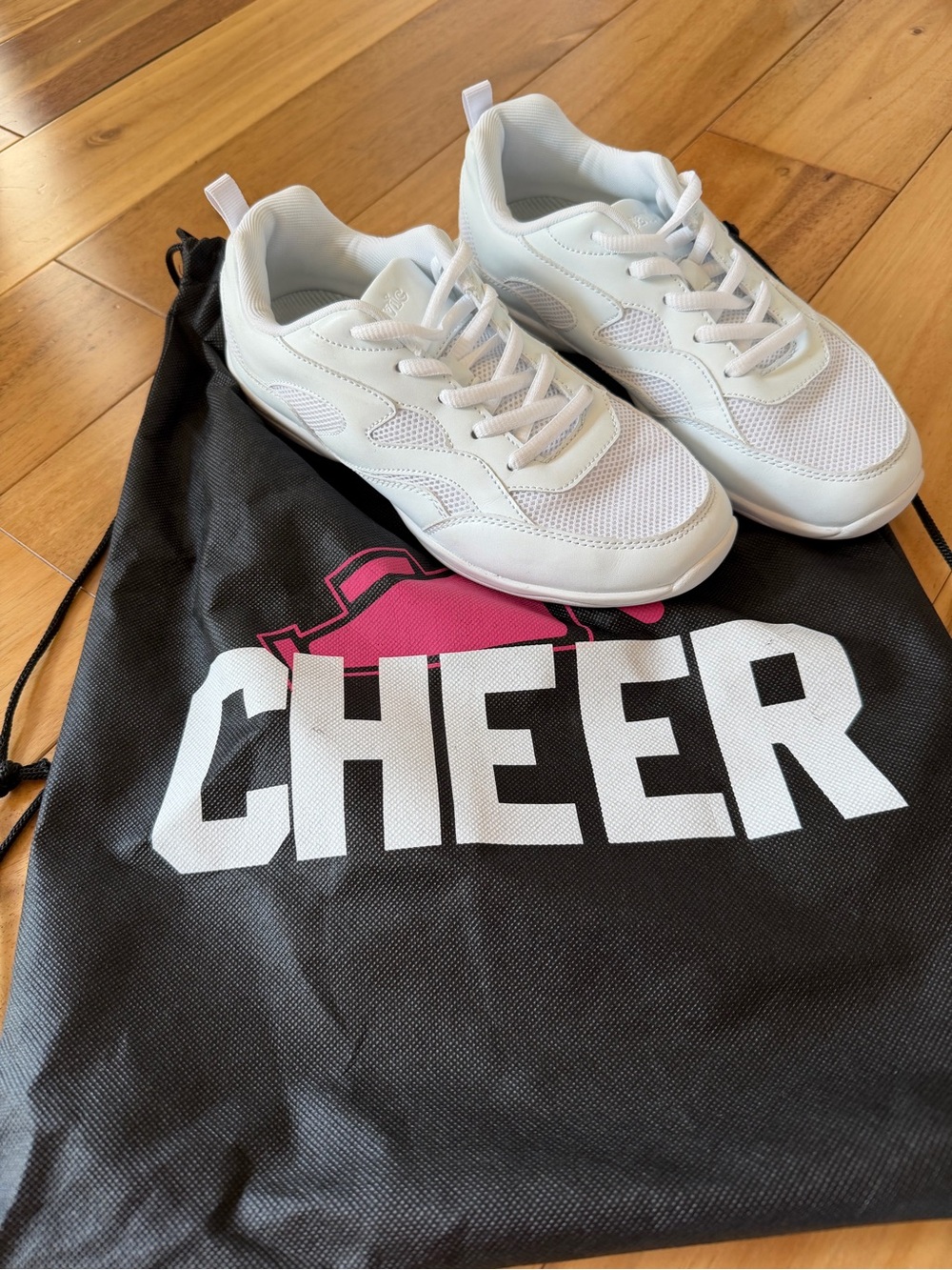 White Cheer Mesh Lace-Up Sneakers